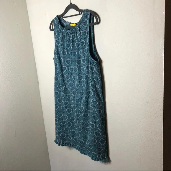 Roller Rabbit Soft Turquoise Green Dress with Pom Tassel Bottom Edge Size Medium - Picture 2 of 8